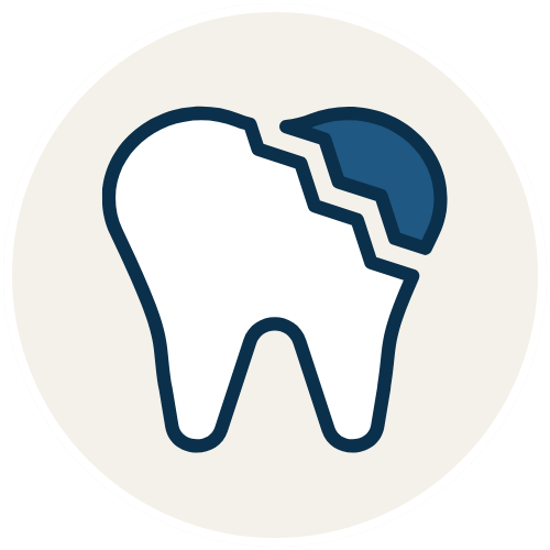 Damage to adjacent teeth